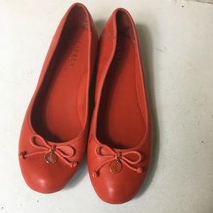 Ralph Lauren Alissa leather orange flats SZ 9.5